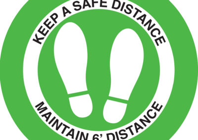 Keep safe distance maintain 6 ft green