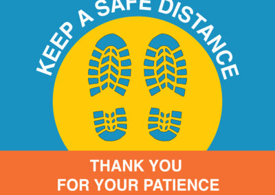 Keep safe distance thank-you blue