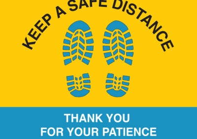 Keep safe distance thank-you yellow