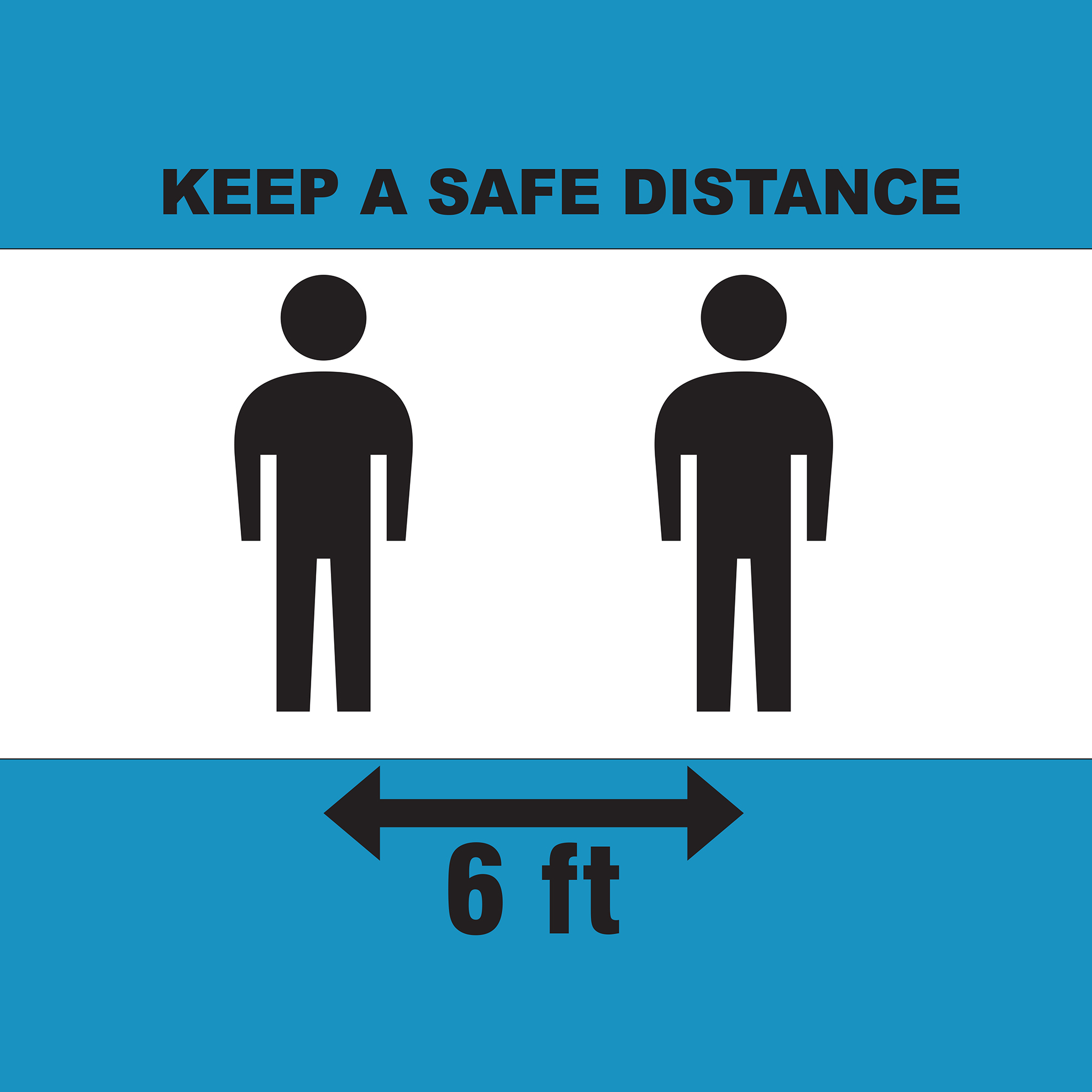 Keep safe distance blue
