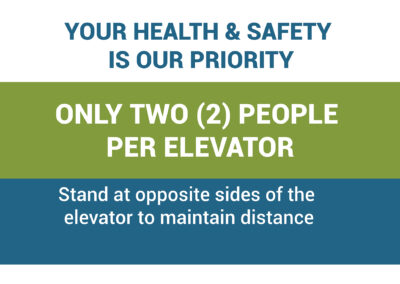 Limit 2 people per elevator